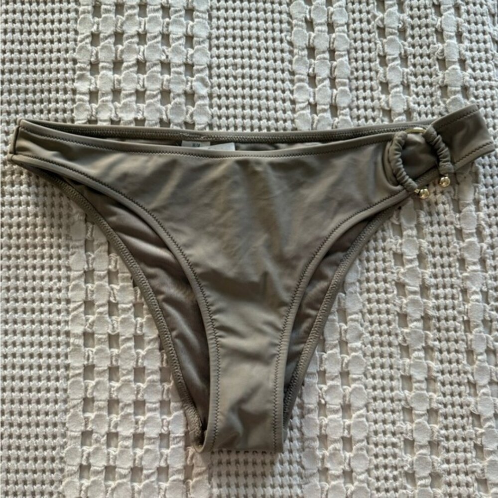 NEW Aerie Taupe Bikini Bottom with Ring Detail Size M